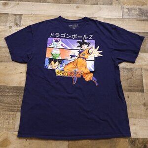 Dragonball Z shirt men's XL navy Goku Vegeta Piccolo Frieza‎ Japanese